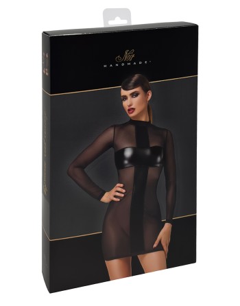 Mini robe tulle et wetlook Crossfire F369 - Noir Handmade