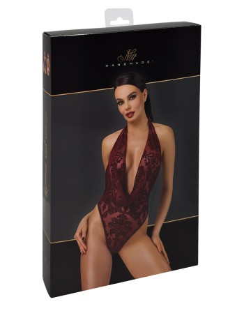 Body en tulle floqué Kink Royal F386 - Noir Handmade