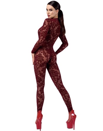 Combinaison en tulle floqué Kink Royal F382 - Noir Handmade