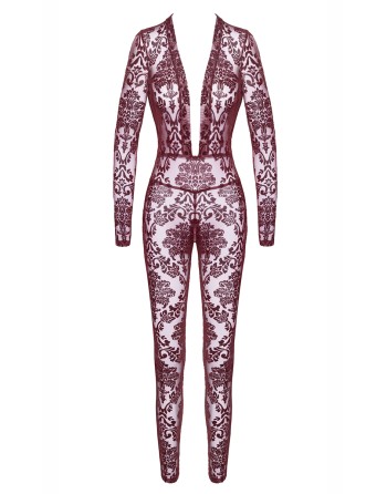 Combinaison en tulle floqué Kink Royal F382 - Noir Handmade