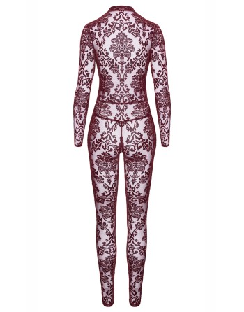 Combinaison en tulle floqué Kink Royal F382 - Noir Handmade