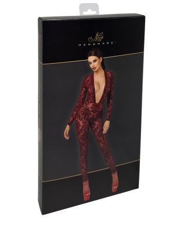 Combinaison en tulle floqué Kink Royal F382 - Noir Handmade