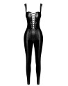 Combinaison lacée en wetlook Vixen F362 - Noir Handmade