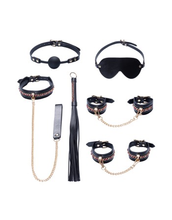 Ensemble 7 pièces Fetish SM noir -  Bad Kitty 