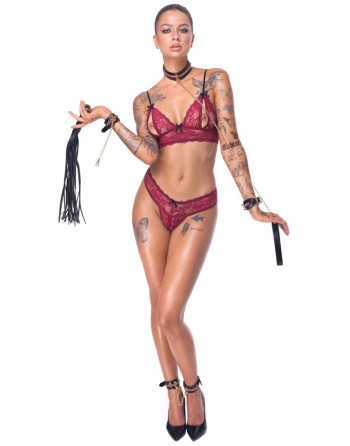 Ensemble 7 pièces Fetish SM noir -  Bad Kitty 