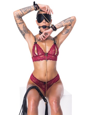 Ensemble 7 pièces Fetish SM noir -  Bad Kitty 