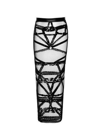 Jupe longue fendue Bondesque F360 - Noir Handmade