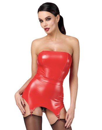 Corset à jarretelles Bombshell F368 - Noir Handmade