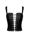 Corset en vinyle Dominae F379 - Noir Handmade