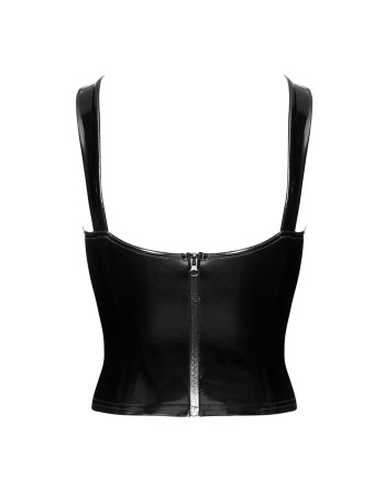 Corset en vinyle Dominae F379 - Noir Handmade