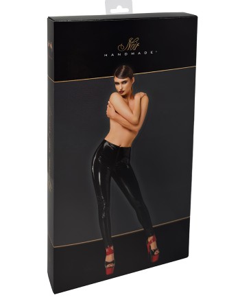 Pantalon skinny en vinyle Dominae F380 - Noir Handmade