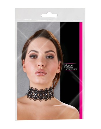 Collier brodé avec strass - Cotelli Accessoires