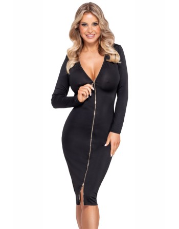 Robe noire midi à manches longues -  Cotelly Party