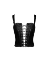 F379 Dominae Corset Top en PVC lacé sur l'avant