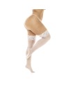 Bas en nylon sexy blanc, grande taille, autofixant 