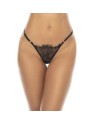 Nuisette noir Selma, en dentelle, avec armatures et string assorti inclus 