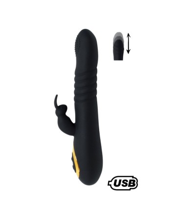 TWIST 2 Noir, Vibromasseur Rabbit va-et-vient USB en silicone médical, doté de 18 modes de stimulation 