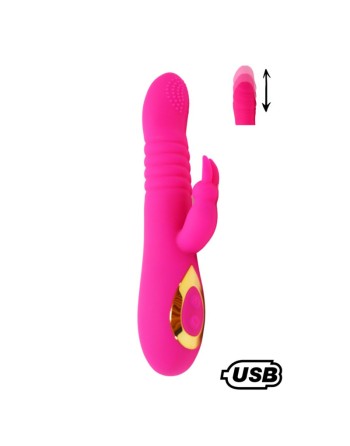 TWIST 2 Rose, Vibromasseur Rabbit va-et-vient USB en silicone médical, doté de 18 modes de stimulation 