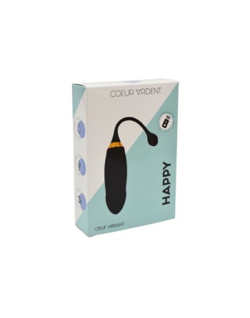 HAPPY, Un Œuf vibrant long USB avec télécommande, dans un silicone médical doux et lisse 