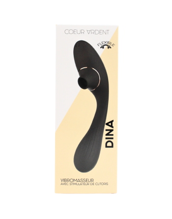 Stimulateur Clitoridien  Vibromasseur Point G 2-en-1 DINA Noir 