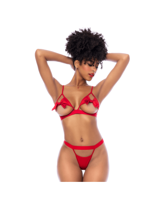 Ensemble 2 pièces Mapalé bonnets ouverts avec nœuds 