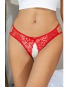String ouvert dentelle Rouge - Litolu Lingerie
