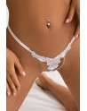 String ouvert floral blanc - Litolu Lingerie
