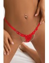 String ouvert floral Rouge - Litolu Lingerie
