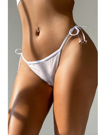 String brodé dans le dos Blanc - Litolu Lingerie