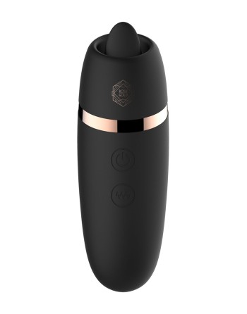 Stimulateur 2 en 1 avec langue vibrante - Rosy Gold