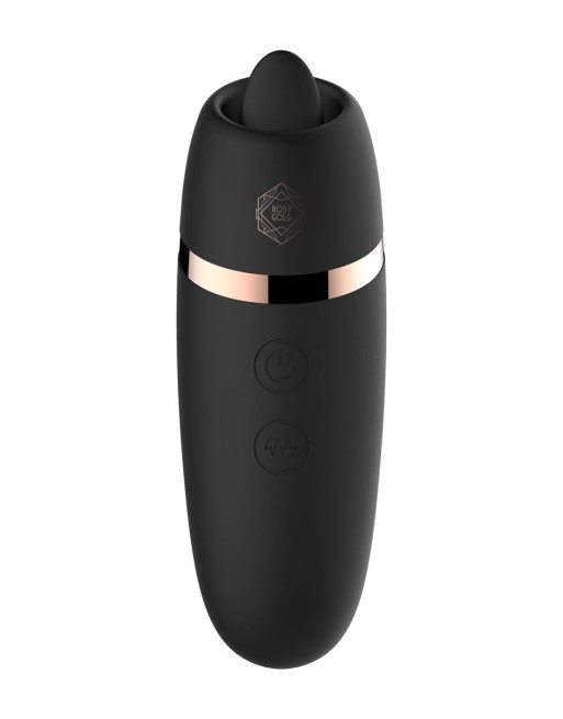 Stimulateur 2 en 1 avec langue vibrante - Rosy Gold