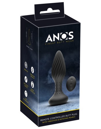 Plug anal vibrant et rotatif télécommandé - Anos