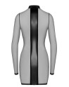 Mini robe tulle et wetlook Crossfire F369 - Noir Handmade