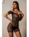 Robe courte résille à mailles larges - J Lingerie