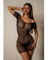 Robe courte résille à mailles larges - J Lingerie