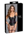 Body à jarretelles ouvert avec menottes - Cottelli Bondage
