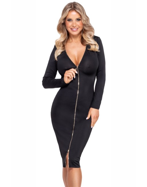Robe noire midi à manches longues -  Cotelly Party