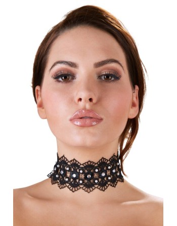 Collier brodé avec strass - Cotelli Accessoires