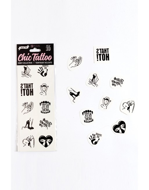 10 tatouages temporaires Kinky Collection