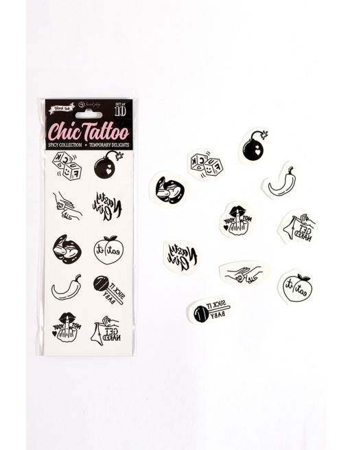 10 tatouages temporaires Spicy Collection