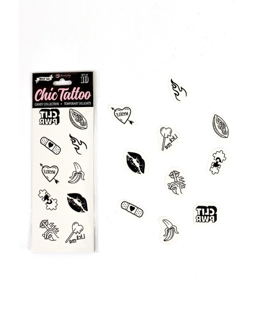 10 tatouages temporaires Candy Collection