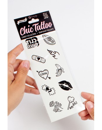 10 tatouages temporaires Candy Collection