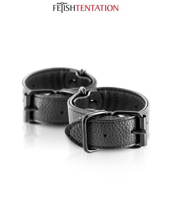 Menottes simili cuir ajustables - Fetish Tentation