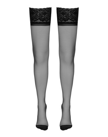 Bas autofixants couture noir 1 - Cotelli Legwear