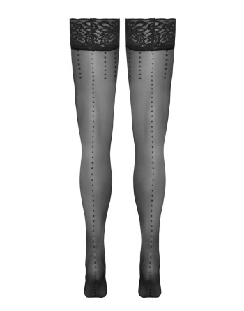 Bas autofixants noir Hold up 2 - Cotelli Legwear