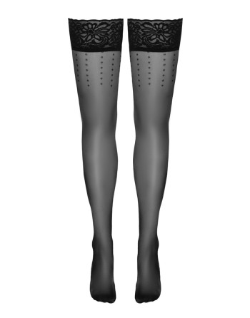 Bas autofixants noir Hold up 2 - Cotelli Legwear