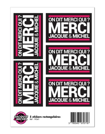 5 stickers JM noir logo rectangle