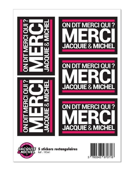 5 stickers JM noir logo rectangle