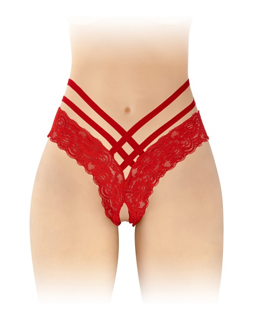 Tanga ouvert Anne - rouge