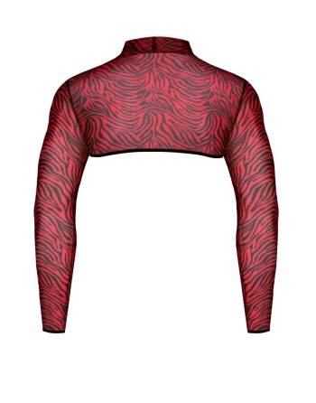 Crop top tulle zébré rouge et noir - Regnes
